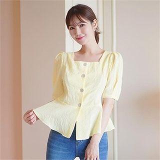 Square-neck Summer Peplum Blouse