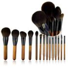 Set Of 14: Wooden Handle Makeup Brush As Shown In Figure - One Size