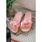 Satin-bow Slide Sandals
