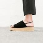 Open-toe Velvet Sandals