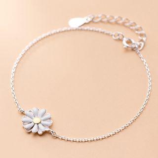 925 Sterling Silver Daisy Bracelet Silver - One Size