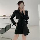 Plain Button-up Mini Coat Dress