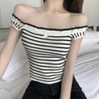 Ribbon Striped Knit Camisole Top