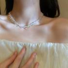 Faux Crystal Alloy Choker White - One Size