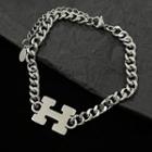 Letter Chain Bracelet Silver - One Size