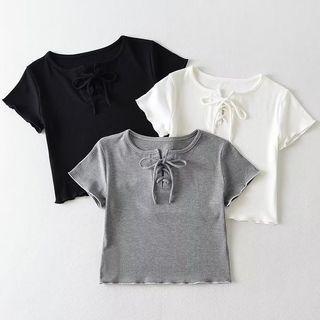 Lace Up Cropped Top