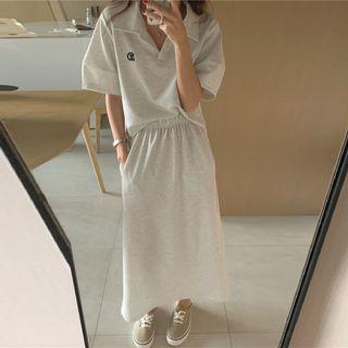 Set: Elbow-sleeve Polo Shirt + Skirt