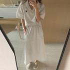Set: Elbow-sleeve Polo Shirt + Skirt
