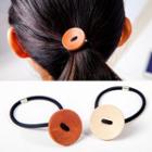 Wood Button Hair Tie