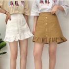 A-line Mini Frill Trim Skirt