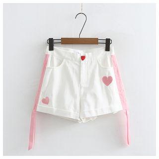 Strap Side Heart Detail Shorts