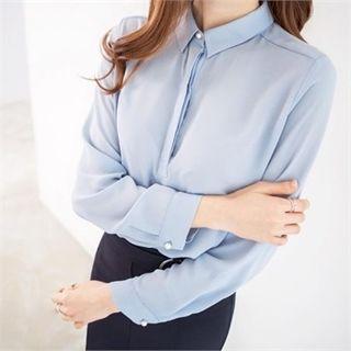 Faux-pearl Chiffon Top