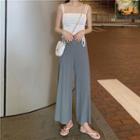Drawstring Cropped Camisole Top / Cropped High-waist Wide-leg Pants