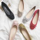 Faux Suede Ribbon Flats