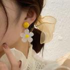 Flower Drop Earring 1 Pair - Yellow & White - One Size