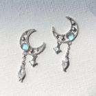 Rhinestone Moon Drop Earring / Necklace