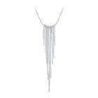 Simple And Fashion Geometric Tassel Necklace Silver - One Size