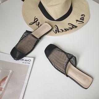 Mesh Square-toe Mules