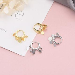 925 Sterling Silver Disc Hoop Earring