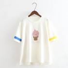 Embroidered Elbow-sleeve Jacket