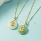 Chinese Characters Gemstone Pendant Necklace