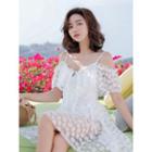 Off-shoulder Short-sleeve Swim Dress