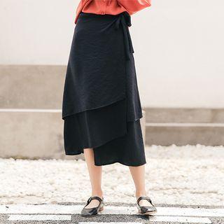 Wrap Midi Chiffon Skirt