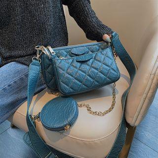 Set: Quilted Crossbody Bag + Pouch