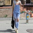 Cutout-distressed Denim Jumper Pants