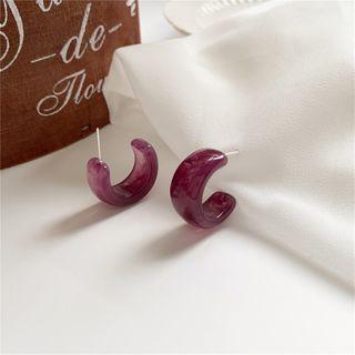 Resin Open Hoop Earring 1 Pair - As Shown In Figure - One Size