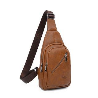 Strap-panel Zip Sling Bag