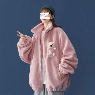 Bear Accent Zip Jacket