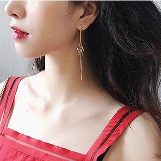 Alloy Fringed Earring Silver Needle - Rose Gold - One Size