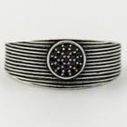 925 Sterling Silver Retro Open Ring S925 Sterling Silver - Black & Silver - One Size