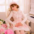 Bobble Floral Long-sleeve Knit Dress