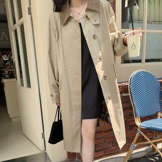 Long-sleeve Two-tone Trench Coat