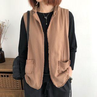 Notch Lapel Open-front Vest