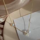 Faux Crystal Necklace 925 Silver - Necklace - Gold - One Size