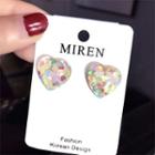 Acrylic Heart Earring 1 Pair - Multicolour - One Size