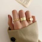 Set Of 3 : Bead / Alloy Ring (assorted Designs) Set Of 3 - Gold - One Size