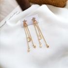 Rhinestone Star Fringed Earring 1 Pair - Rhinestone Star Fringed Earring - One Size