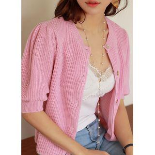 Lace-trim Textured Cropped Camisole Top