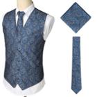 Set: Embroidered Vest + Neck Tie + Pocket Square