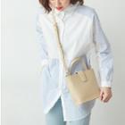 Color Block Striped Panel Loose Blouse