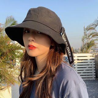Lettering Buckled Bucket Hat