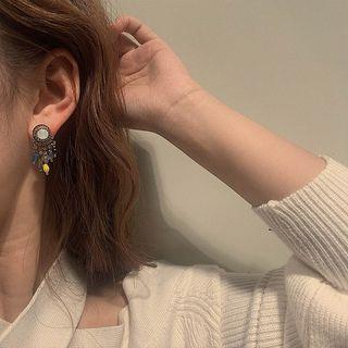Retro Rhinestone Earring 1 Pair - Ear Studs - 925 Silver - One Size