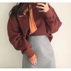 Slit Pullover / Mini A-line Skirt