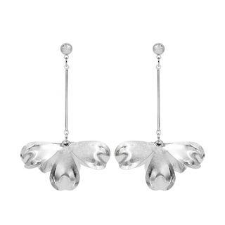 Petal Dangle Earrings (silver) One Size