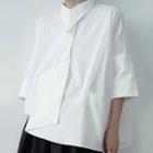 Asymmetric Oversize Elbow-sleeve Blouse
