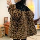 Leopard Print Fleece Padded Jacket